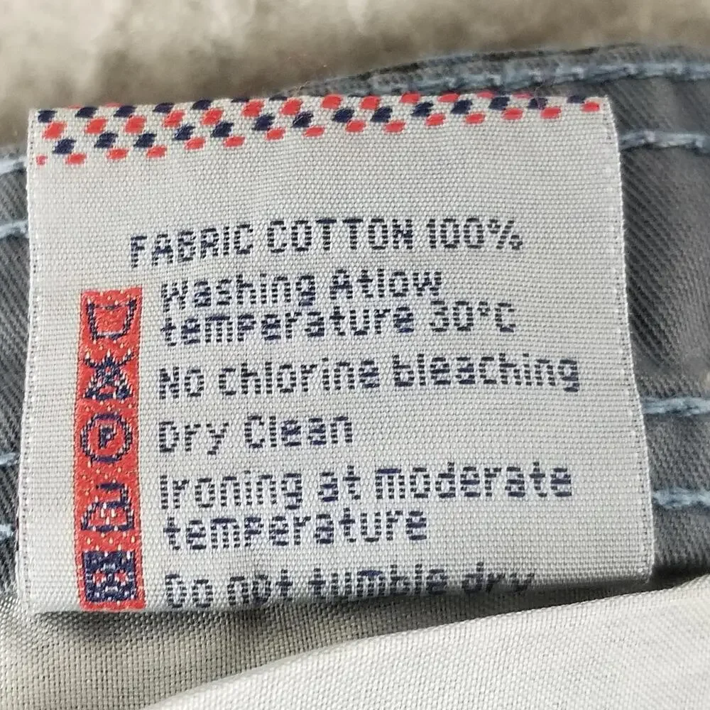 Cargo Shorts Mens 32 Blue All Over Print Multi Pocket‎ Drawstring Y2K Streetwear
